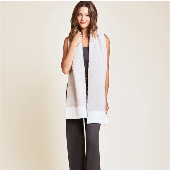 Barefoot Dreams 🎁Cozy Chic Contras Scarf Sone/Pearl NEW 🎁GIFT READY - Picture 2 of 2